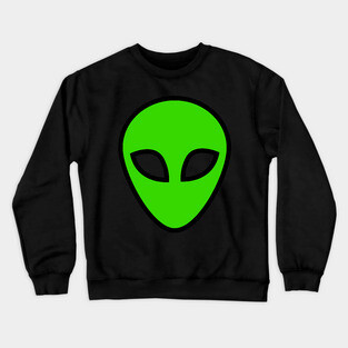 Green alien head t-shirt Crewneck Sweatshirt