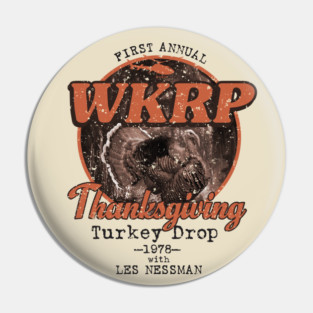 WKRP Turkey Drop with Les Nessman (Rough) Pin