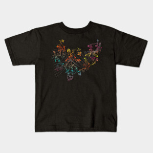 Floral Music Notes Kids T-Shirt