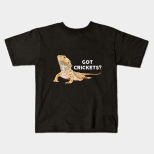 Funny Bearded Dragon Drawing, Got Crickets? Kids T-Shirt