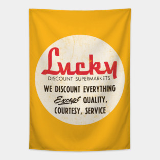 Lucky Discount Supermarkets ---- Vintage Store Logo Tapestry