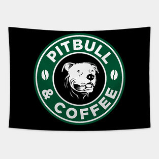 Pitbull and Coffee Tapestry