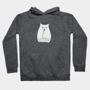 cat eating spaghetti Hoodie