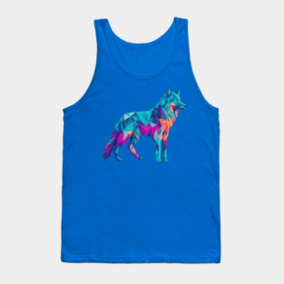 Geometeric Low Poly 3D Wolf Tank Top