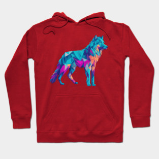 Geometeric Low Poly 3D Wolf Hoodie