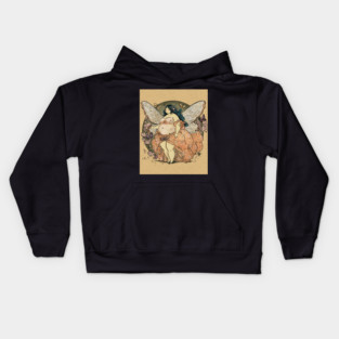 Dreamy chubby fairy (with background) Kids Hoodie