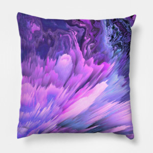 Harmful Help Glitched Fluid Art Pillow
