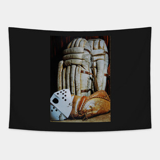 Vintage Hockey Goalie Equipment Tapestry