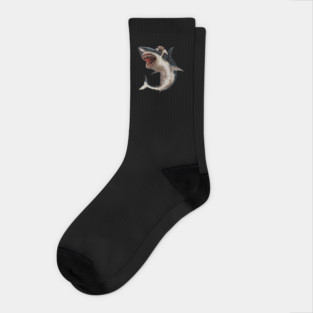 Funny Pug Dog Riding a Shark, Pug Lover Socks