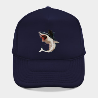 Funny Black Cat Riding a Shark, Cat Lover Hat