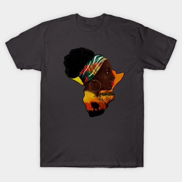 Africa Map, African Woman, Safari Love Africa T-Shirt by logiamerch