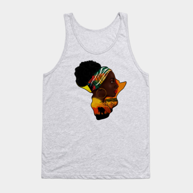 Africa Map, African Woman, Safari Love Africa Tank Top by logiamerch