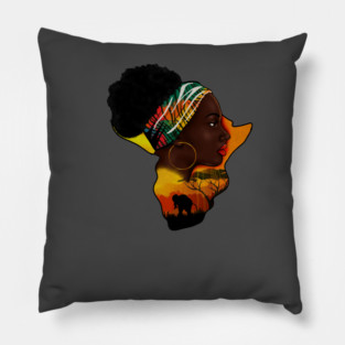 Africa Map, African Woman, Safari Love Africa Pillow