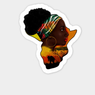 Africa Map, African Woman, Safari Love Africa Sticker