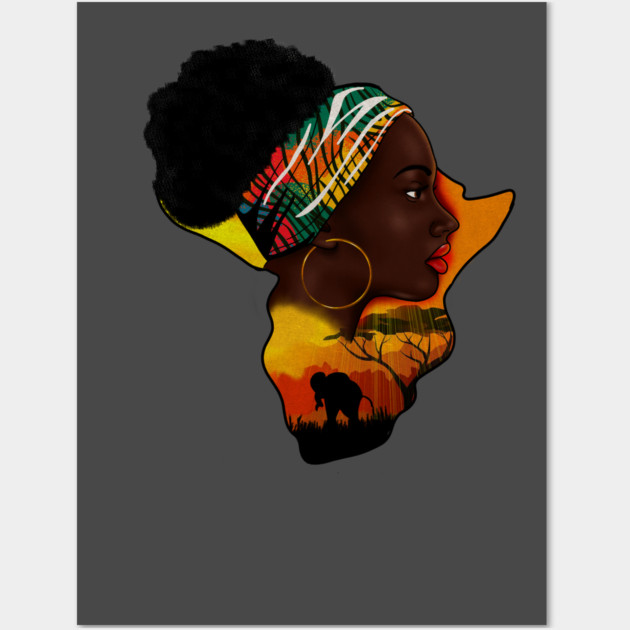Africa Map, African Woman, Safari Love Africa Wall Art by logiamerch