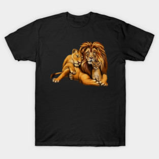 African Lion Family, Lioness, Lion and Cub T-Shirt
