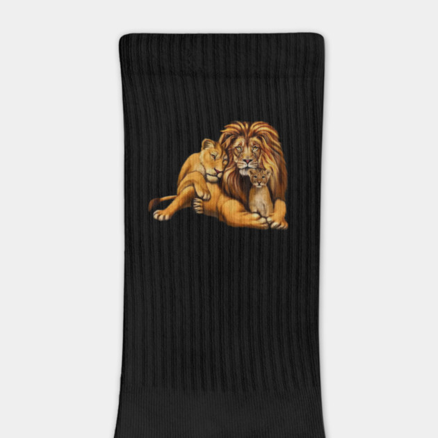 African Lion Family, Lioness, Lion and Cub by logiamerch