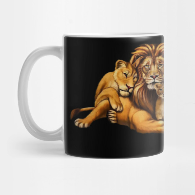 African Lion Family, Lioness, Lion and Cub by logiamerch