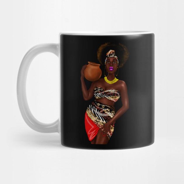 African Woman Holding a Pot, Traditional African Style by logiamerch