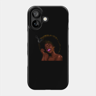 Afro Woman with Comb in her Hair, African Woman Phone Case