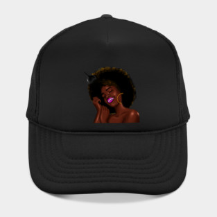 Afro Woman with Comb in her Hair, African Woman Hat