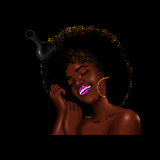 Afro Woman with Comb in her Hair, African Woman by logiamerch