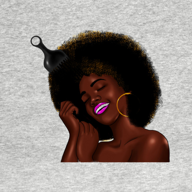 Afro Woman with Comb in her Hair, African Woman by logiamerch