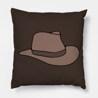 Brown Fedora Hat Pillow