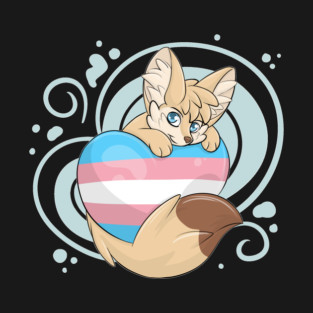 Trans-Flag with Fennec Fox T-Shirt