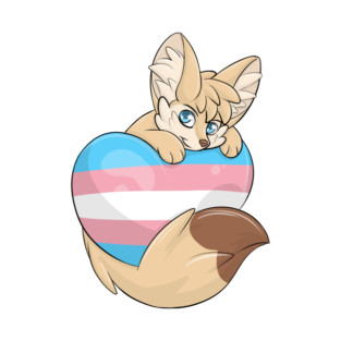 Trans-Flag with a Fennec Fox T-Shirt