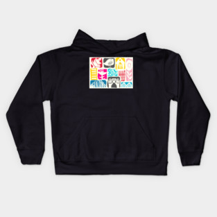 Midcentury Modern Boho Jesus Loves You Kids Hoodie