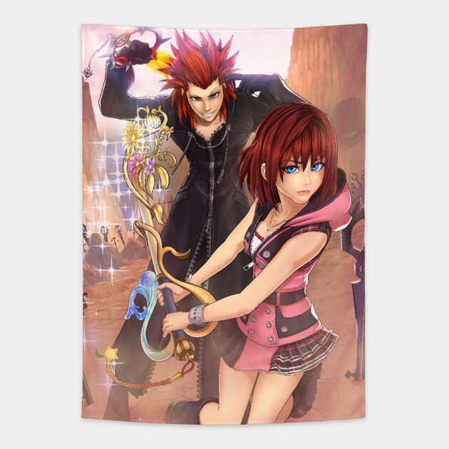 KH3 Kairi Axel Kingdom Hearts Tapestry TeePublic