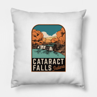 Cataract Falls Indiana Vintage Pillow