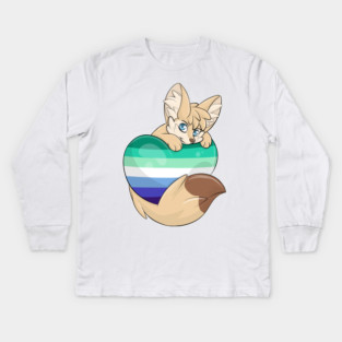 Gay-Flag with a Fennec Fox Kids Long Sleeve T-Shirt