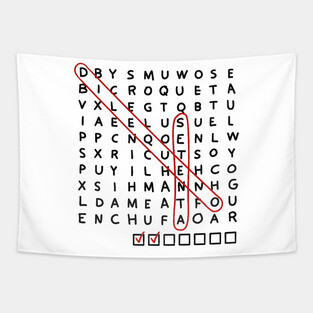 Word search game cuban salsa Tapestry