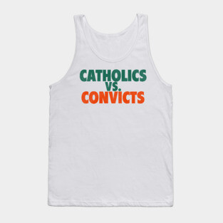 Catholics Vs. Convicts Retro Distressed Style 1988 Football Game Tank Top