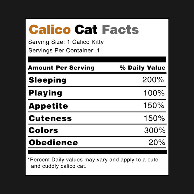 Calico Cat Facts Calico Cat T-Shirt TeePublic
