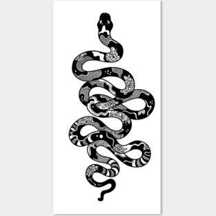 Tattoo Style Snake Posters and Art