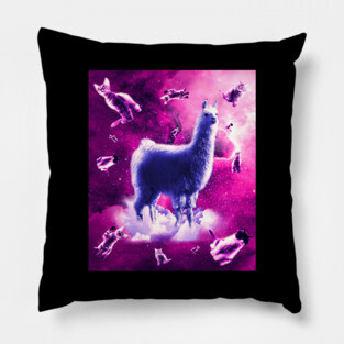 Outer Space Cats With Llama Pillow