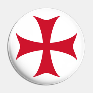 Knights Templar Crusader Cross Flag Pin