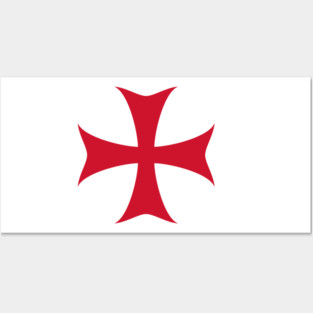 Knights Templar Crusader Cross Flag Posters and Art