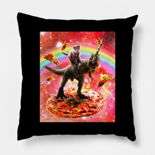 Space Cat Riding Dinosaur Unicorn - Pizza & Taco Pillow