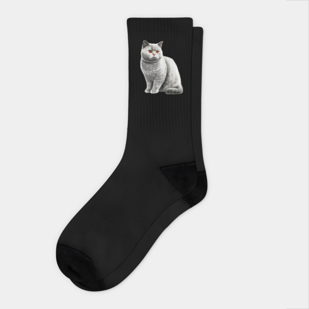 British Shorthair Cat, Love British Shorthair Cats Socks by logiamerch