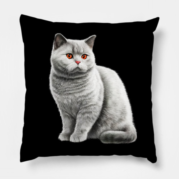 British Shorthair Cat, Love British Shorthair Cats Pillow by logiamerch