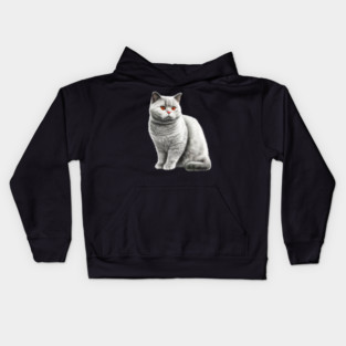 British Shorthair Cat, Love British Shorthair Cats Kids Hoodie