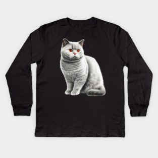 British Shorthair Cat, Love British Shorthair Cats Kids Long Sleeve T-Shirt