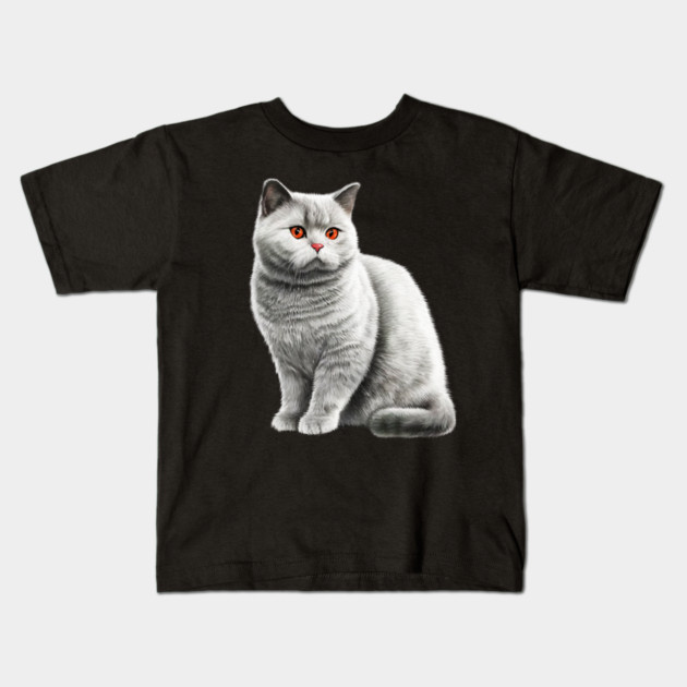 British Shorthair Cat, Love British Shorthair Cats Kids T-Shirt by logiamerch