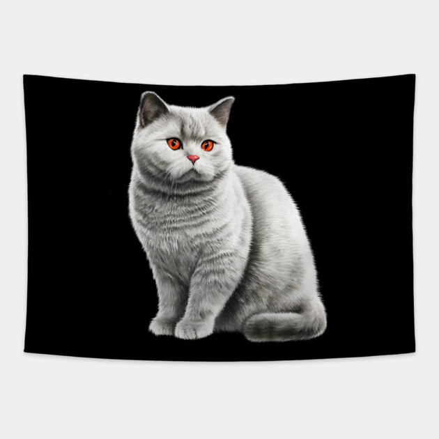 British Shorthair Cat, Love British Shorthair Cats Tapestry by logiamerch
