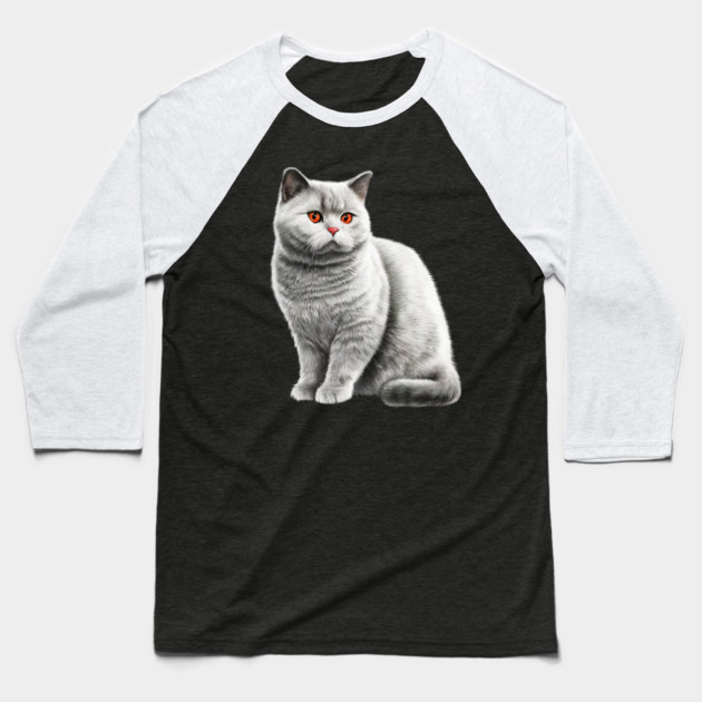 British Shorthair Cat, Love British Shorthair Cats Baseball T-Shirt by logiamerch