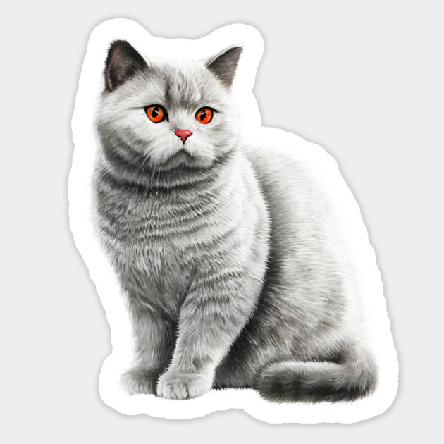 British Shorthair Cat, Love British Shorthair Cats Sticker by logiamerch